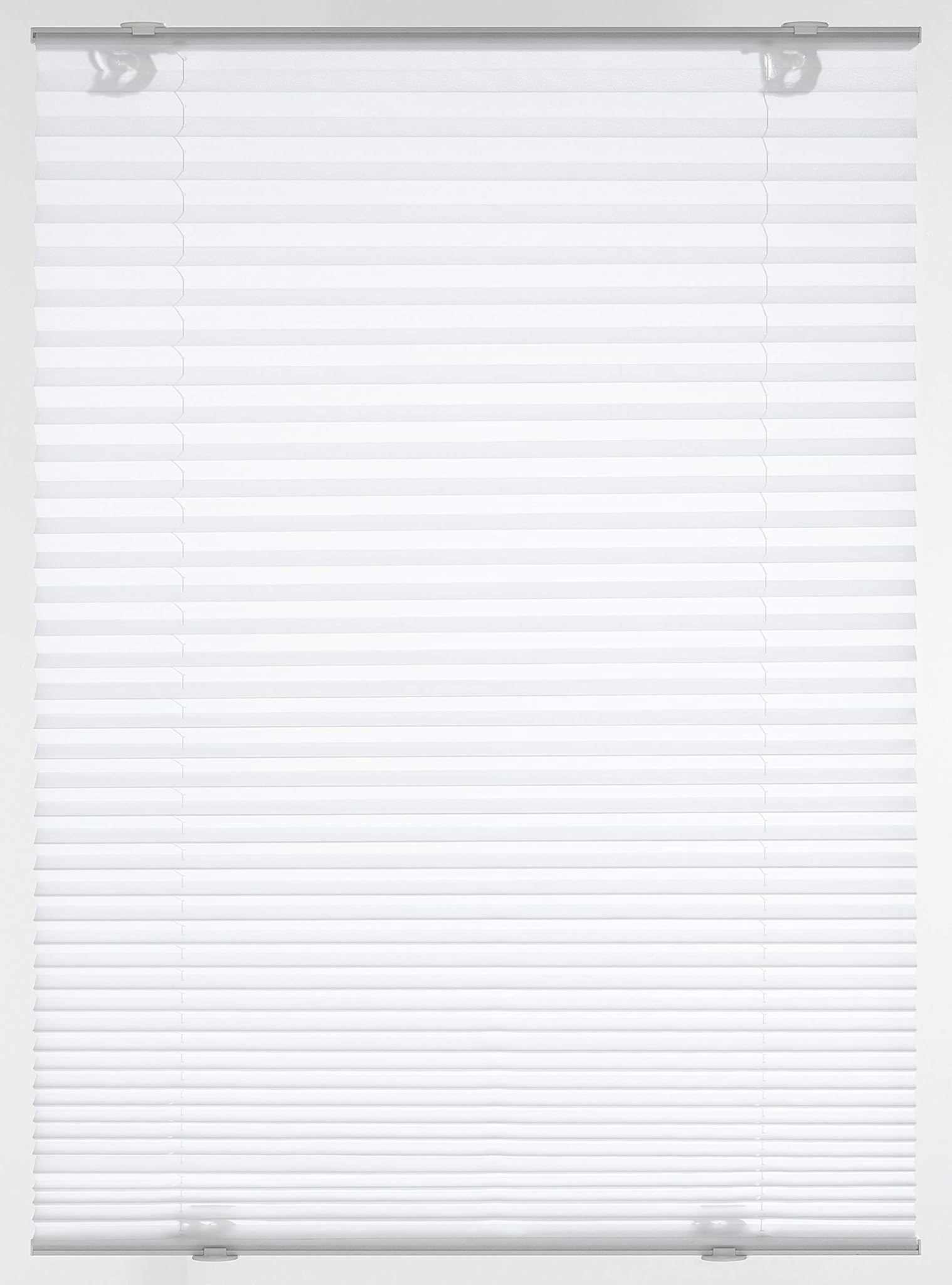 Gardinia Tenda Plissettata Solo con Ventose, Poliestere, Bianco, 90 x130 cm