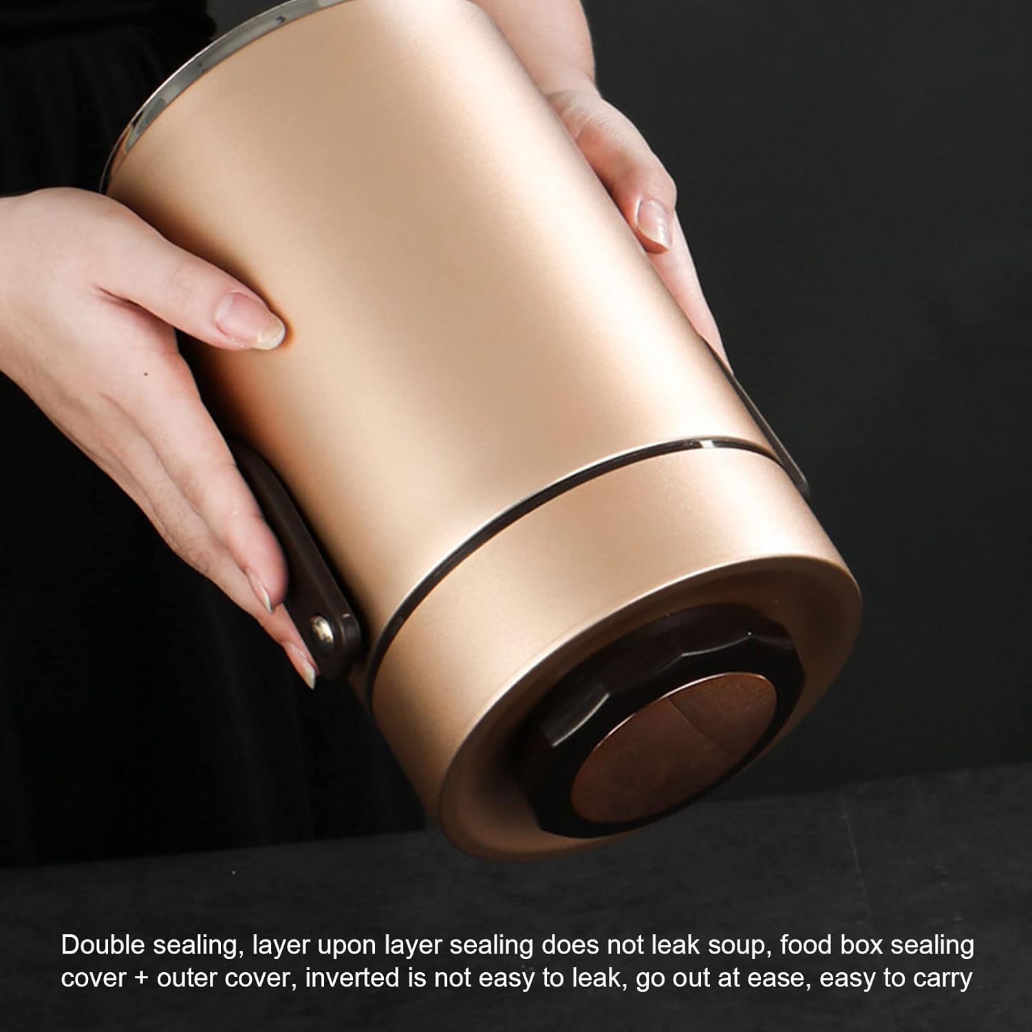 Thermos Contenitore Cibo 2L 3 Strati, Oro - immagine 4