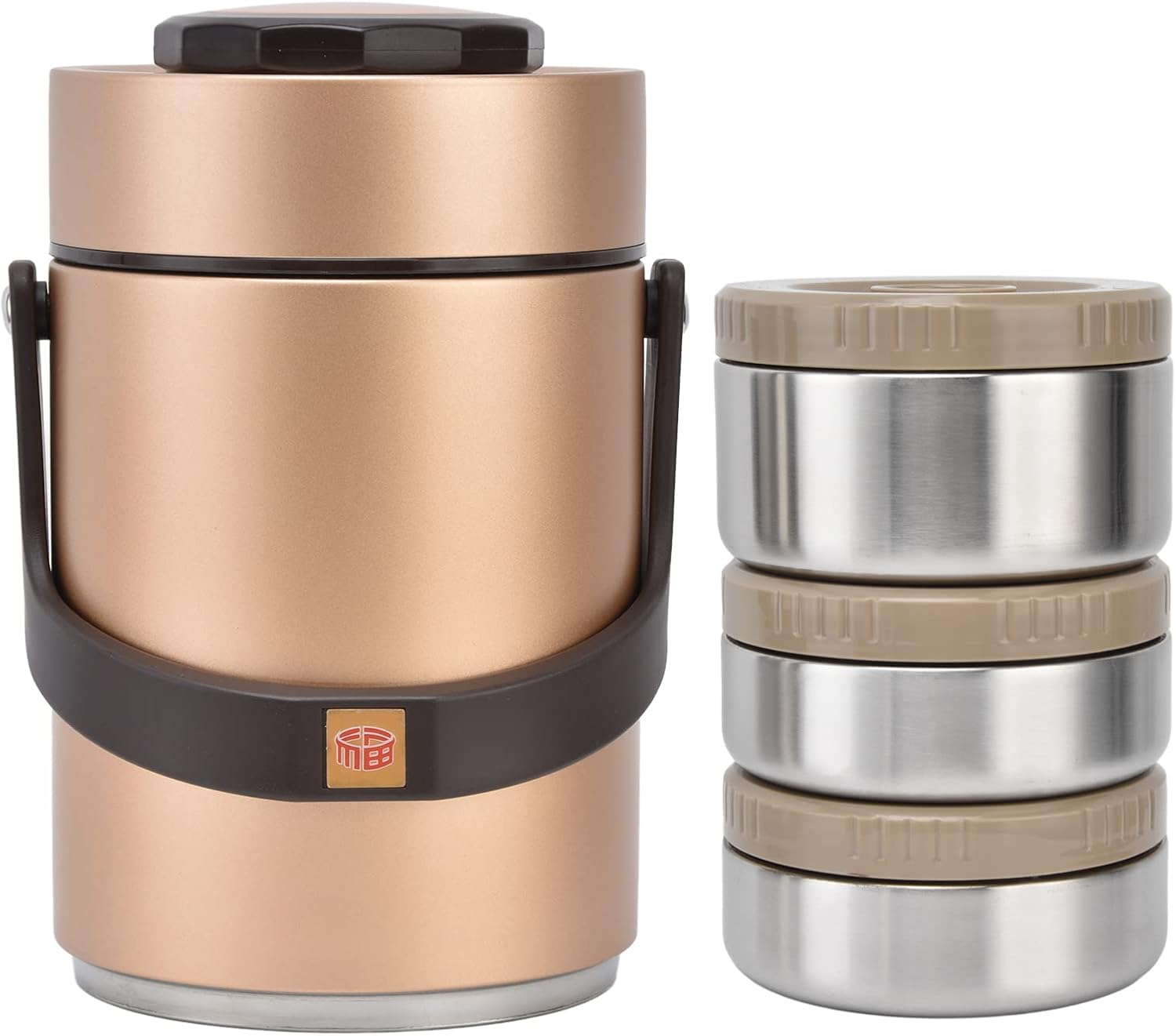 Thermos Contenitore Cibo 2L 3 Strati, Oro - immagine 7