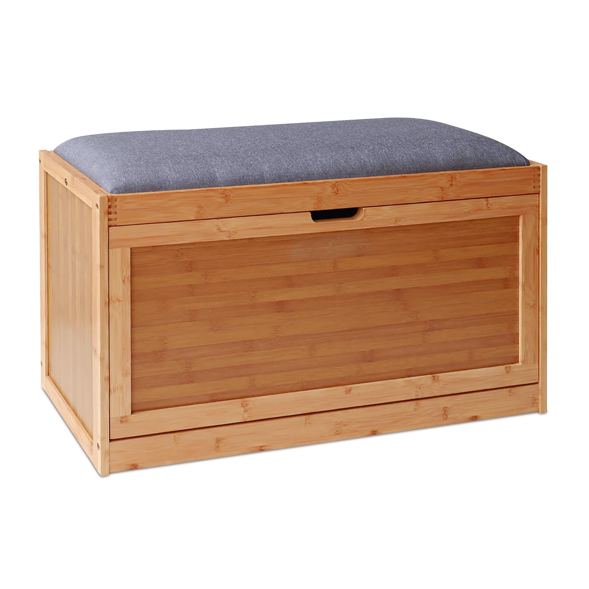 Relaxdays Panca con Scarpiera in Bambù, Naturale Grigio