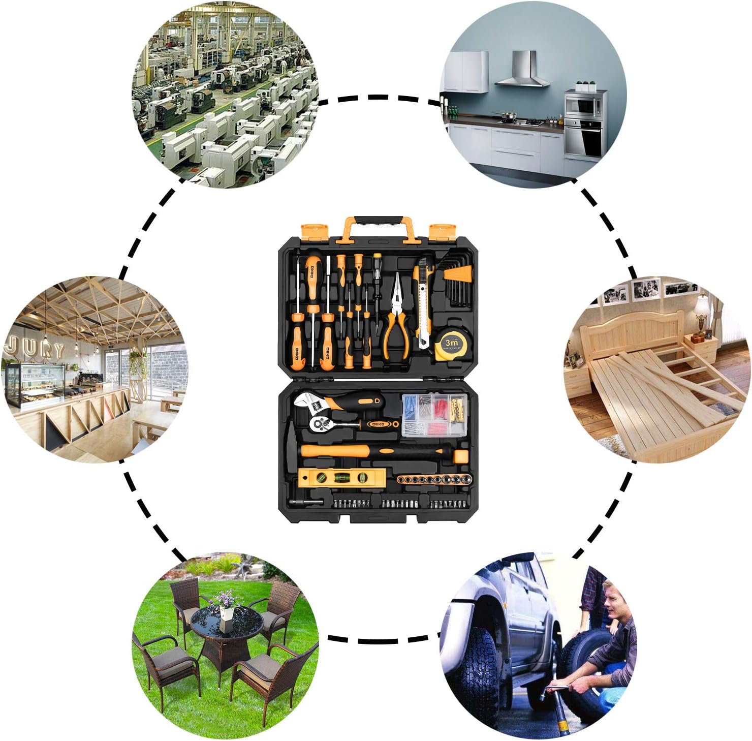 DEKO Set di Attrezzi Universale 138 Pezzi - immagine 4