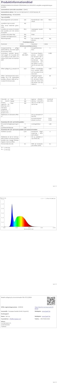 Lqwell® Plafoniera LED Rotonda 22W IP44, 300*25mm - immagine 14