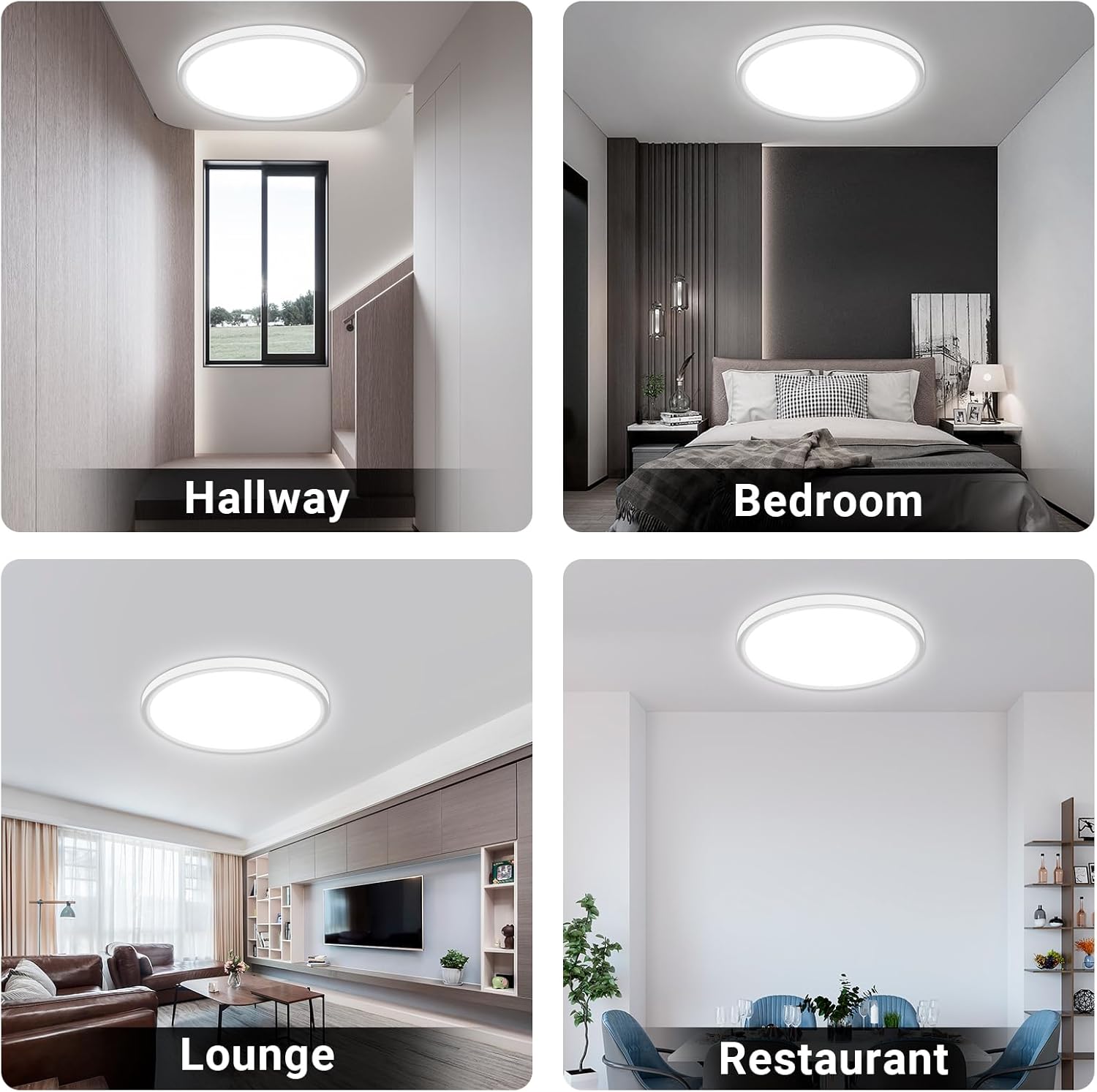 Lqwell® Plafoniera LED Rotonda 22W IP44, 300*25mm - immagine 7