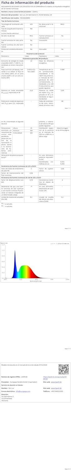 Lqwell® Plafoniera LED Rotonda 22W IP44, 300*25mm - immagine 9