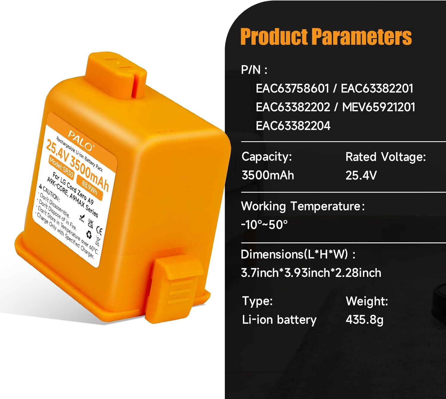 Batteria 25,4V/3500mAh per LG CordZero A9 e A9S - immagine 3