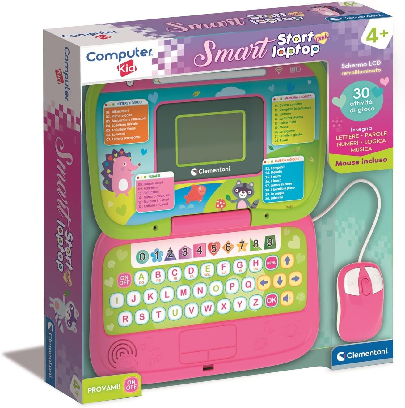 Clementoni Computer Kid Smart Start Laptop Pink 4+ Anni - immagine 1