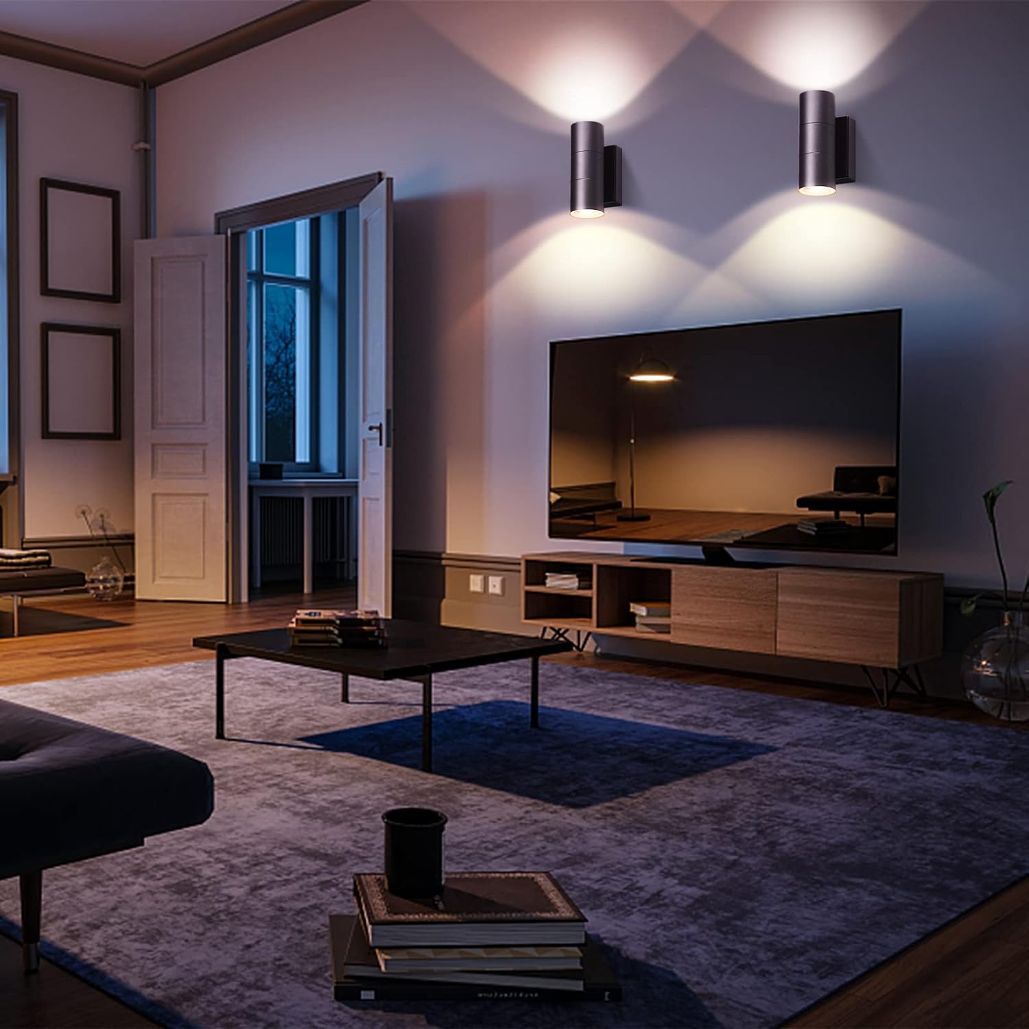 Applique LED da Esterno IP65 5W, Nero - immagine 5