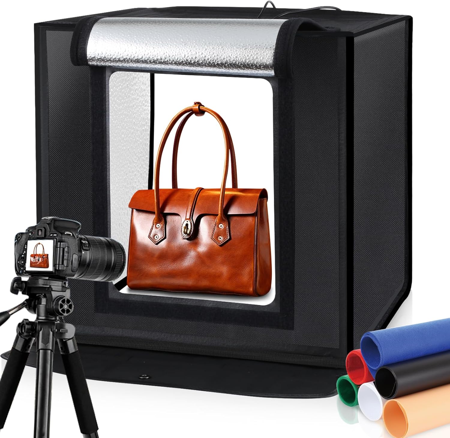 Puluz Studio Fotografico Portatile 60cm con Luci LED - immagine 1