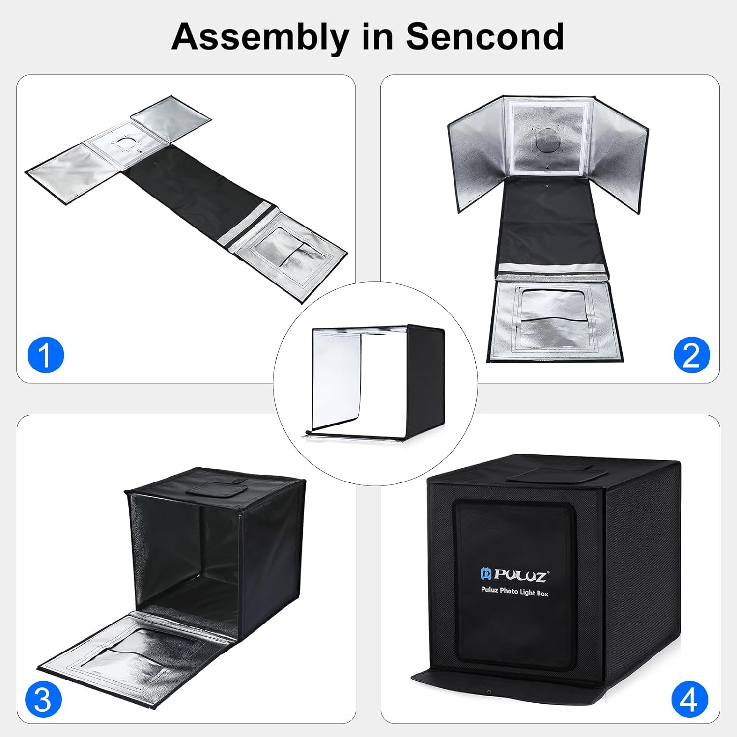 Puluz Studio Fotografico Portatile 60cm con Luci LED - immagine 5