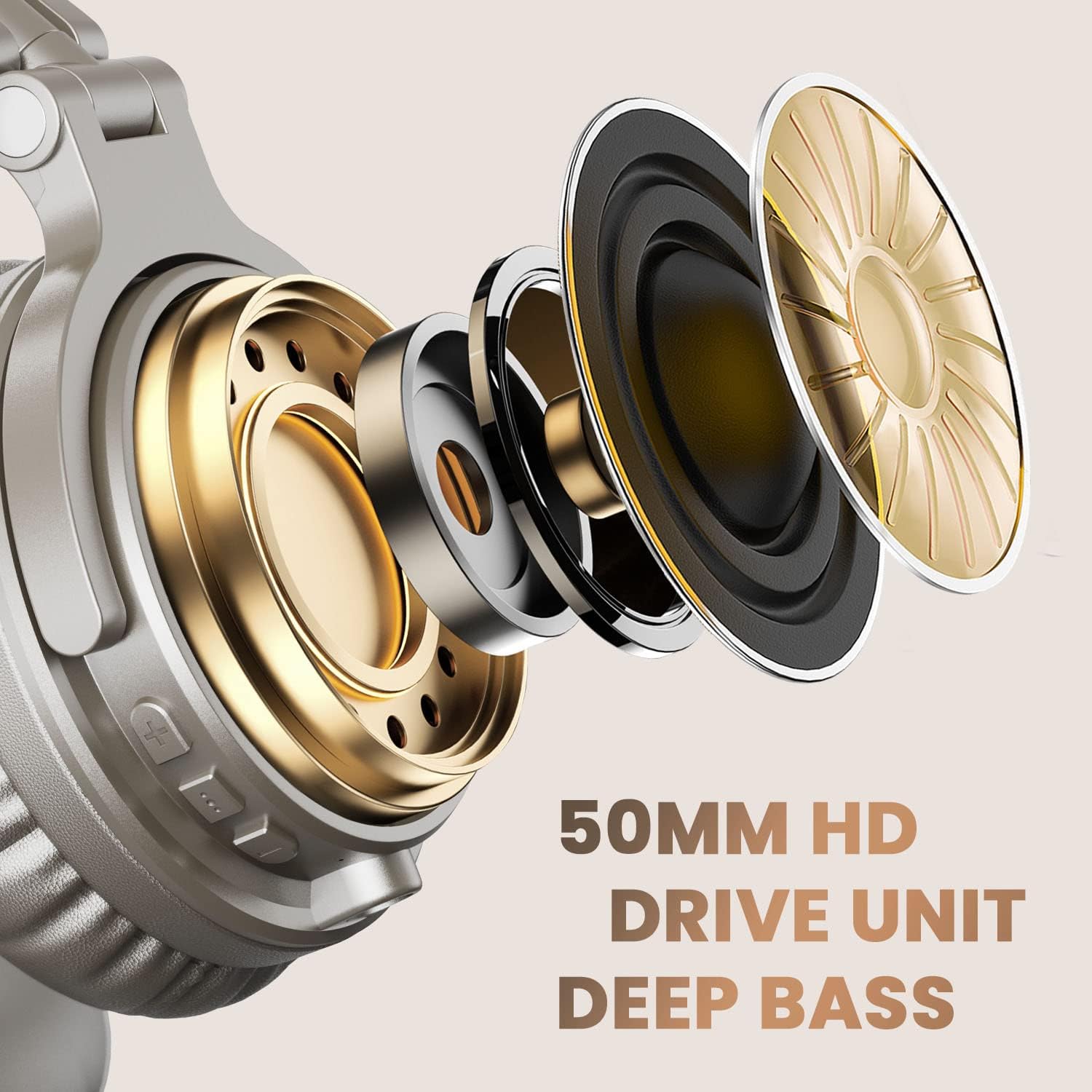 Oneodio Casque Bluetooth Wireless 110h, Argent - immagine 3