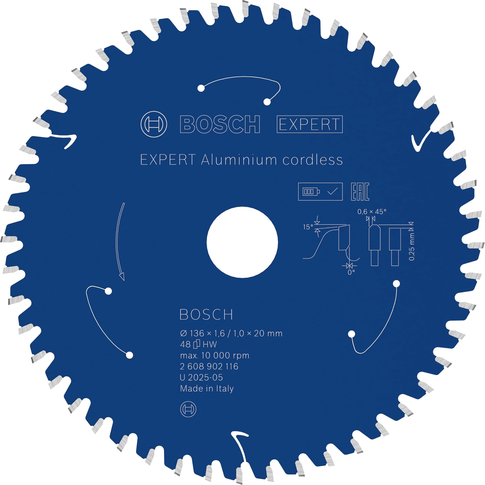 Bosch EXPERT Aluminium Cordless - Lama Sega Circolare