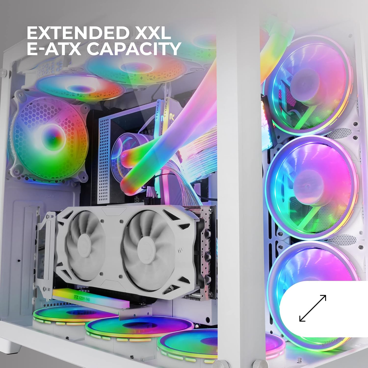 Mars Gaming MCV3 - Torre Gaming Custom XXL E-ATX, Bianco - immagine 3