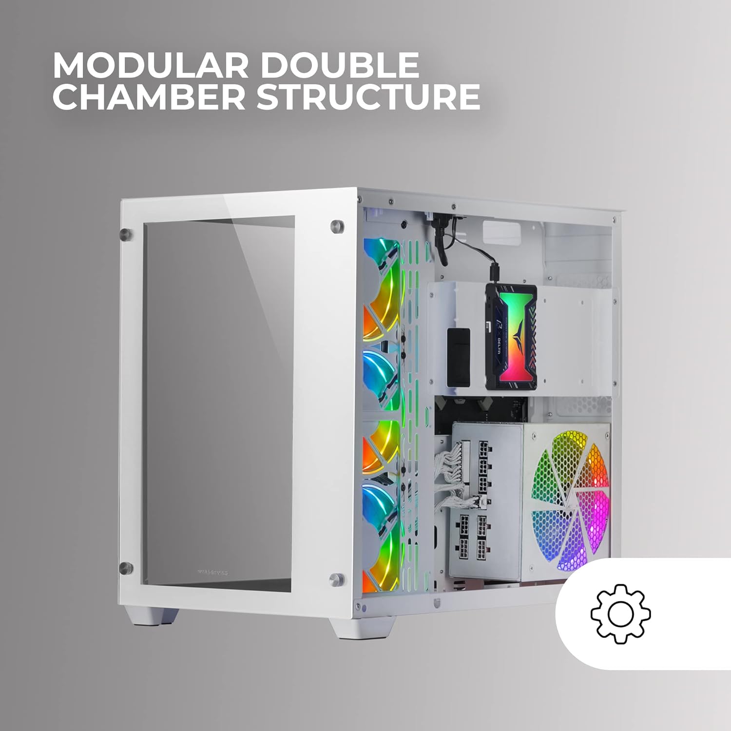 Mars Gaming MCV3 - Torre Gaming Custom XXL E-ATX, Bianco - immagine 5