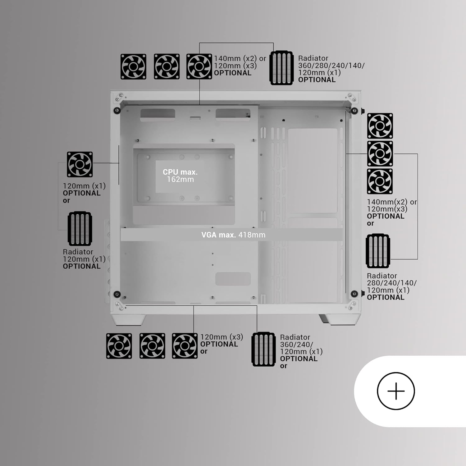 Mars Gaming MCV3 - Torre Gaming Custom XXL E-ATX, Bianco - immagine 6