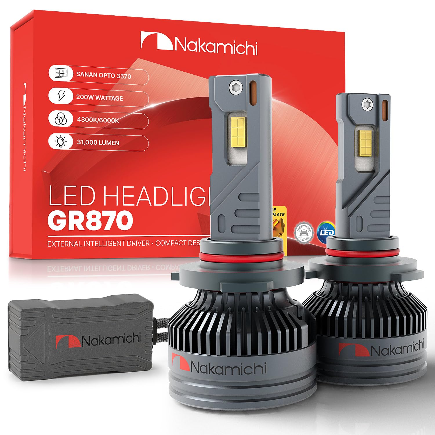 Nakamichi Lampadine LED GR870 Series 9006, 31.000 Lumen