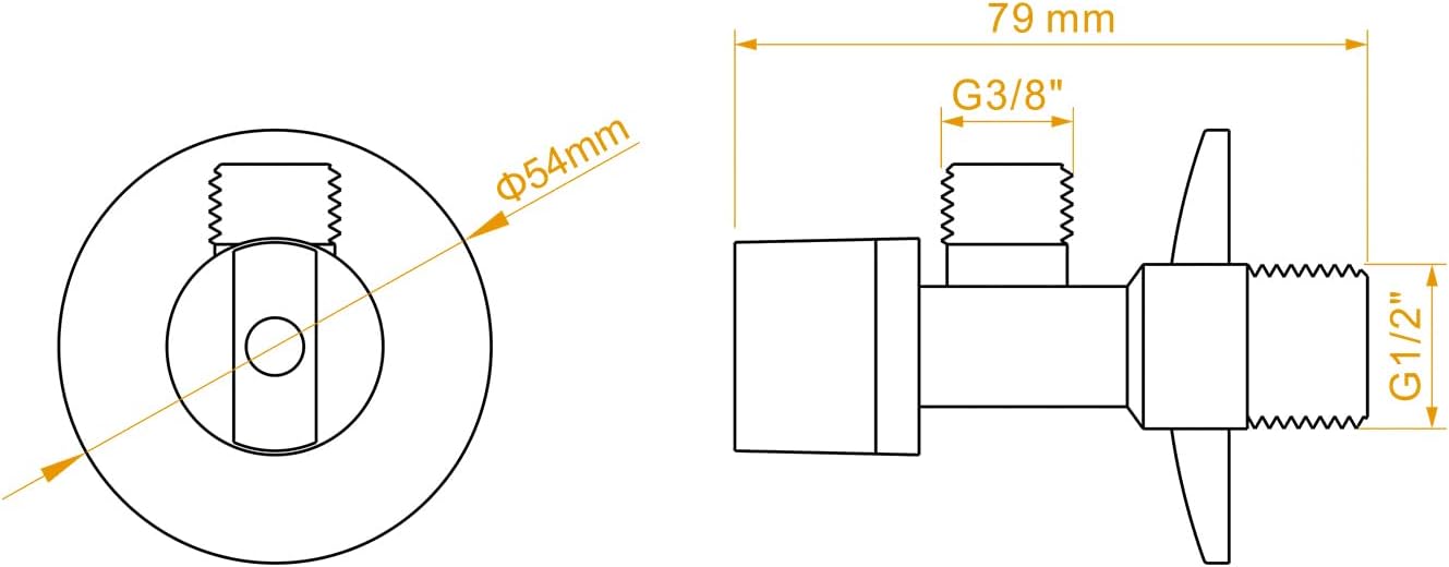 Ibergrif M22008 Valvola Ad Angolo del Rubinetto 1/2 - immagine 2