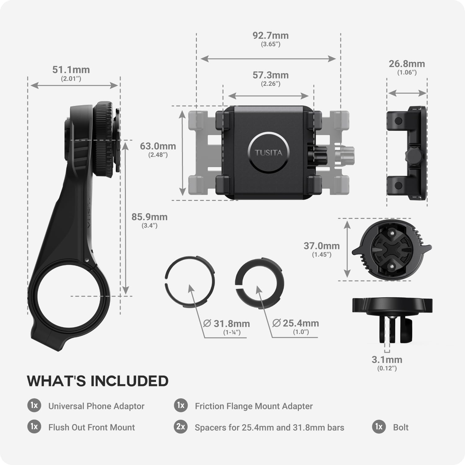 Tusita Kit Supporto Bici per Telefono Twist Lock - immagine 4