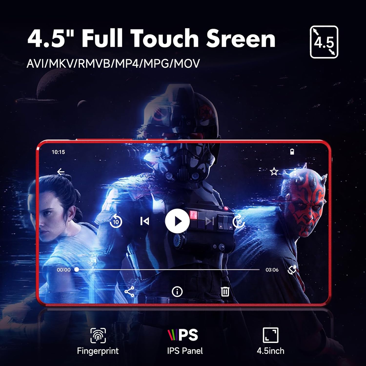 Lettore MP3 163GB con Bluetooth Spotify Touch Screen 4.5" - immagine 3