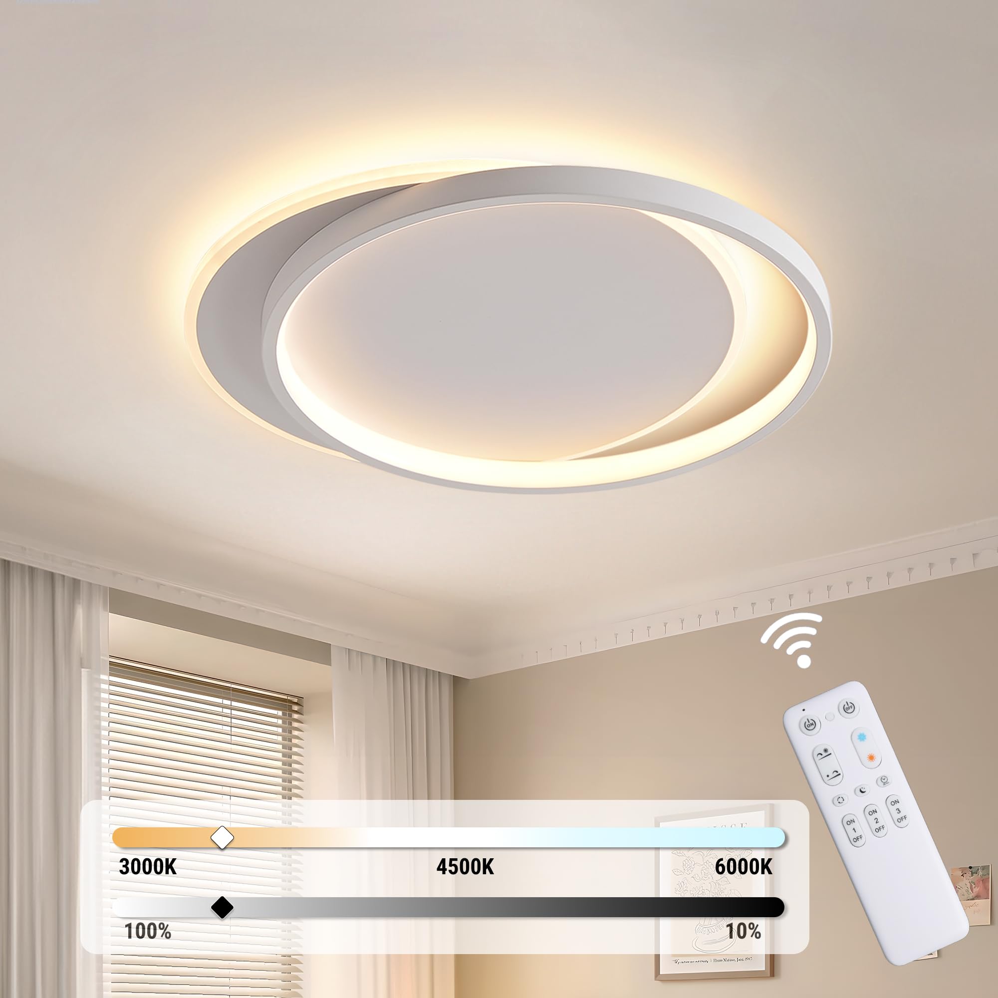 Fanlg Plafoniera LED Soffitto Dimmerabile 30W 3000lm