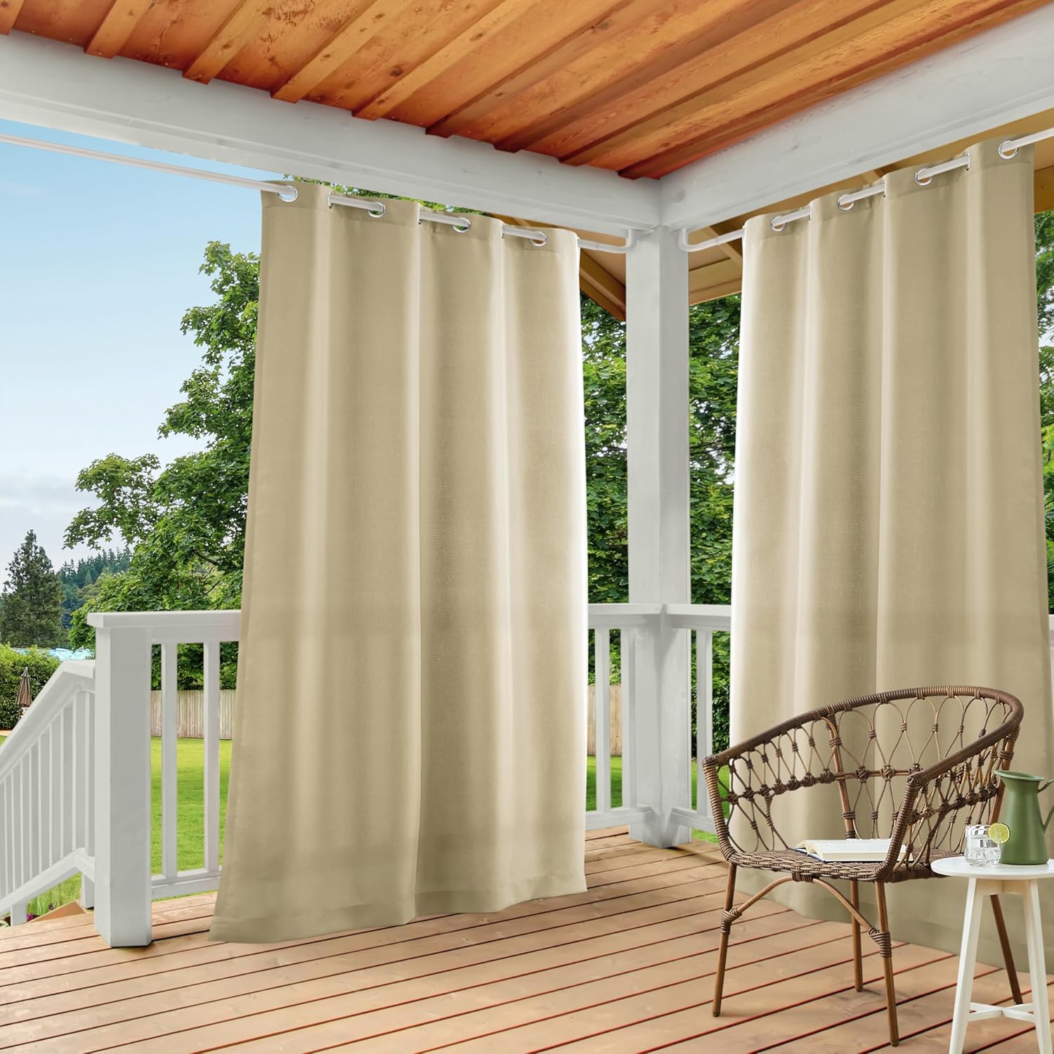 Exclusive Home Cabana - Tenda a Pannello con Occhielli, Naturale