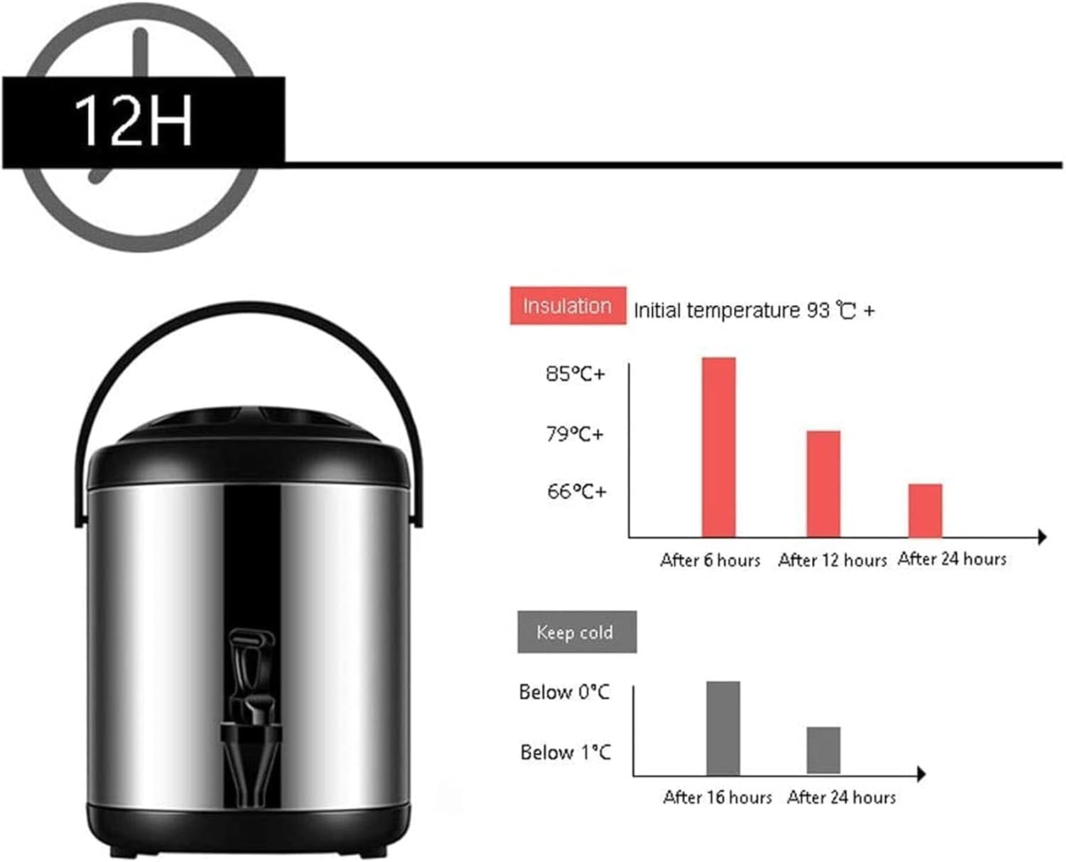 Erogatore Acqua Calda e Fredda 8L, Nero - immagine 5