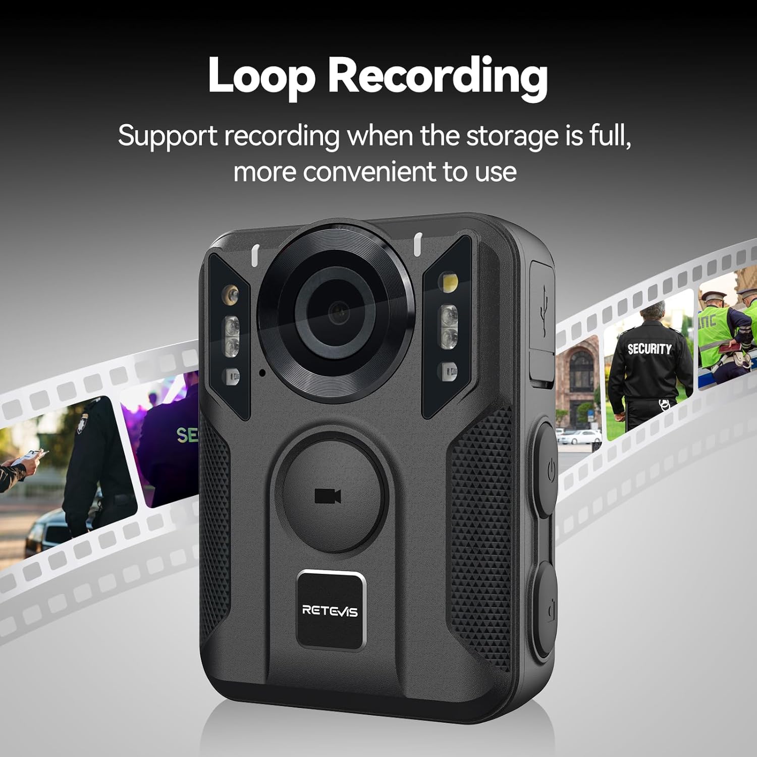 Retevis RT79 Body Camera 128G con GPS, Nero - immagine 3