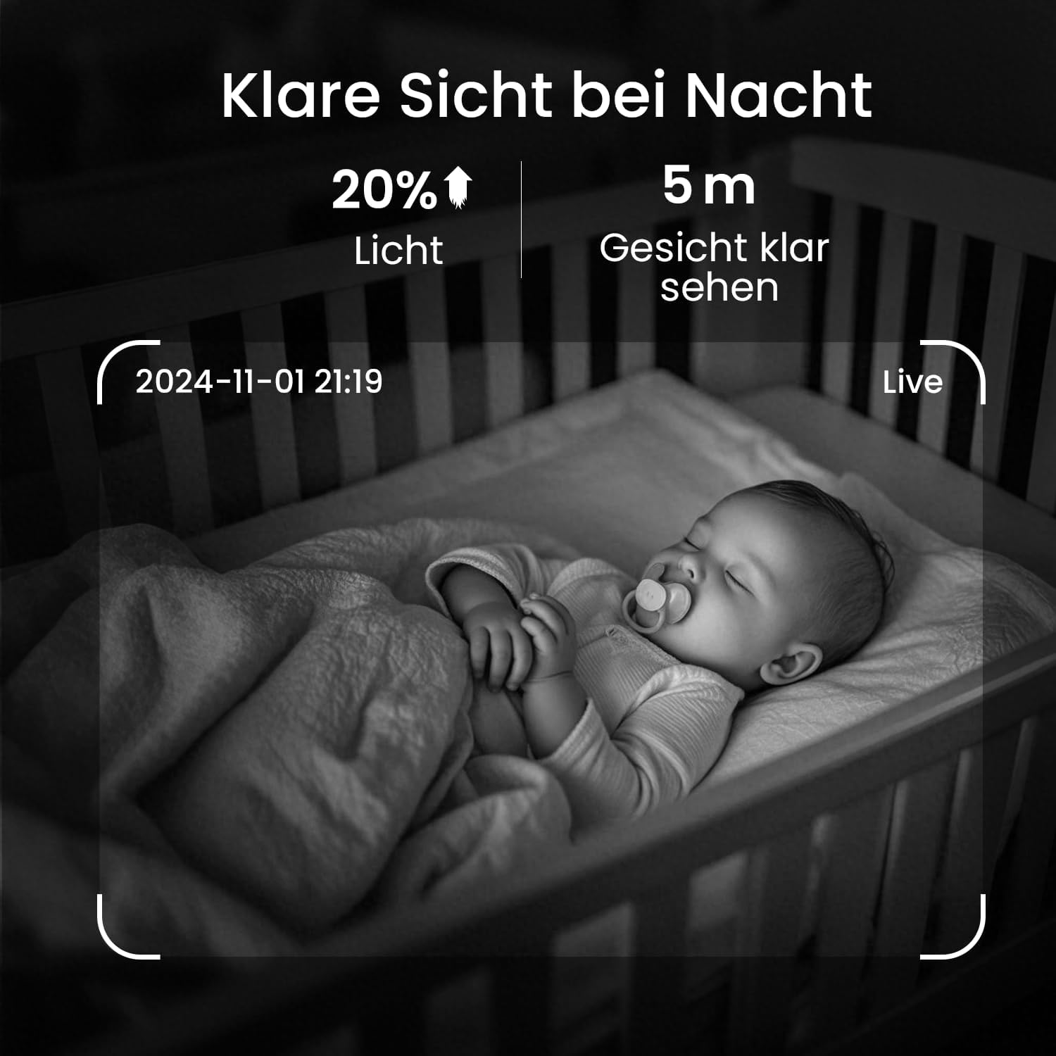 Czeview BM6 Babyphone con Fotocamera 2K & 4X, 5,5" HD - immagine 5