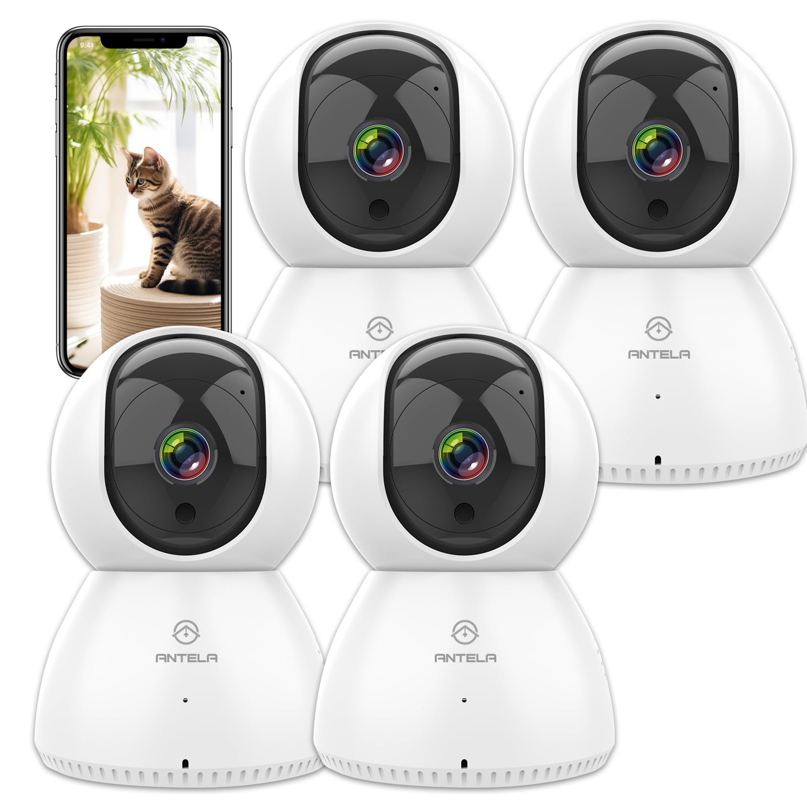 Antela Telecamera Wifi Interno 1080P (2 Pezzi)