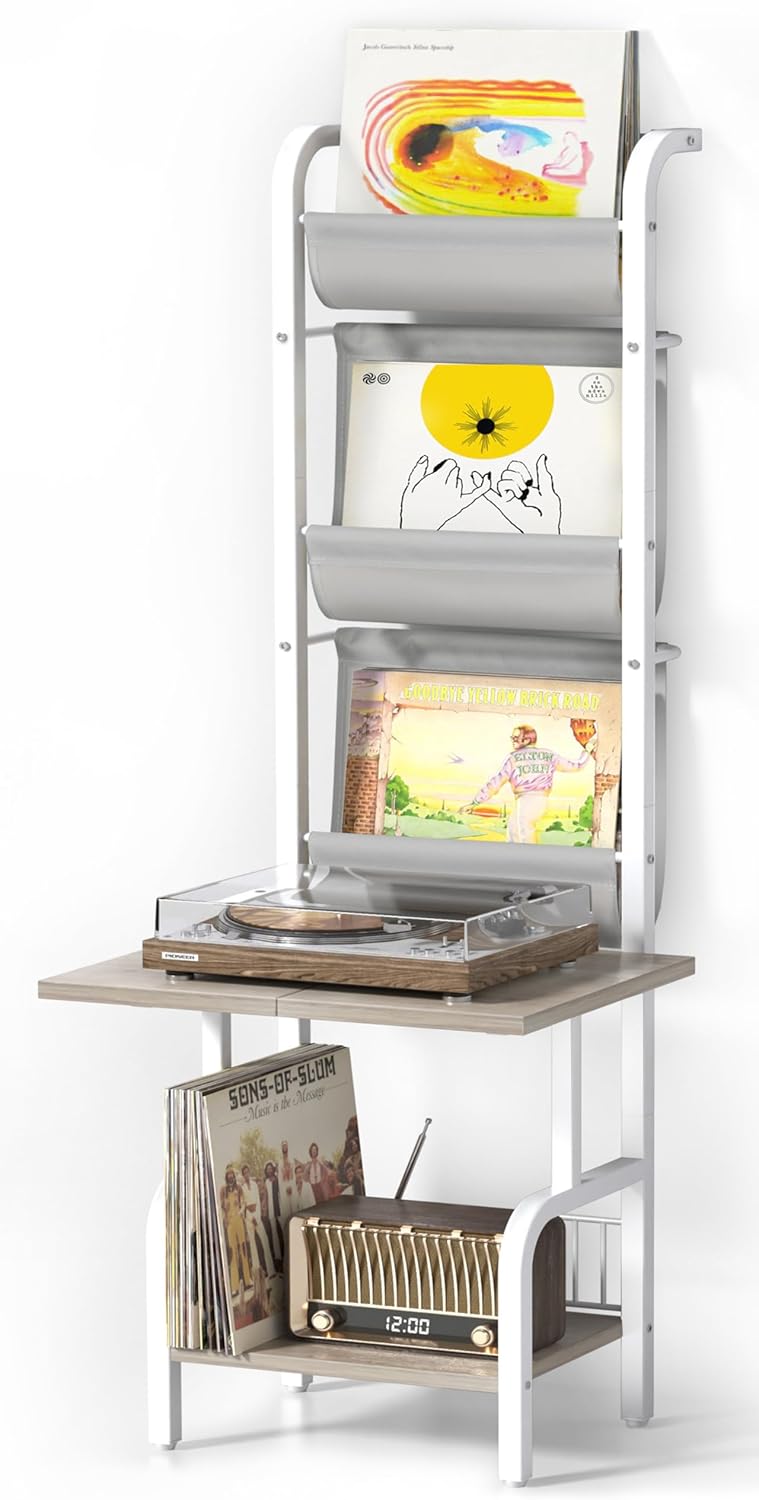 Bikoney Supporto Giradischi in Vinile da Parete, Bianco