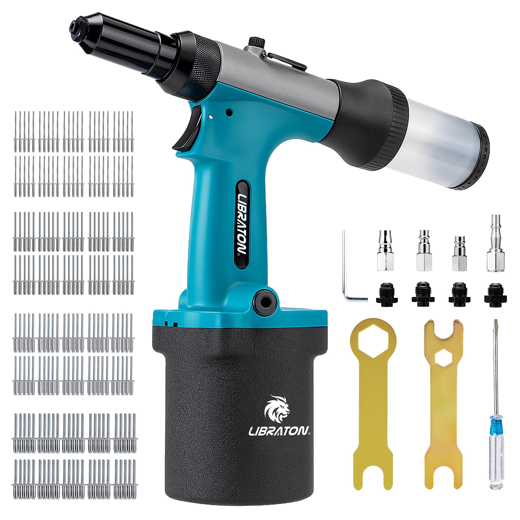 LIBRATON Kit Rivettatrice Pneumatica per Impieghi Gravosi