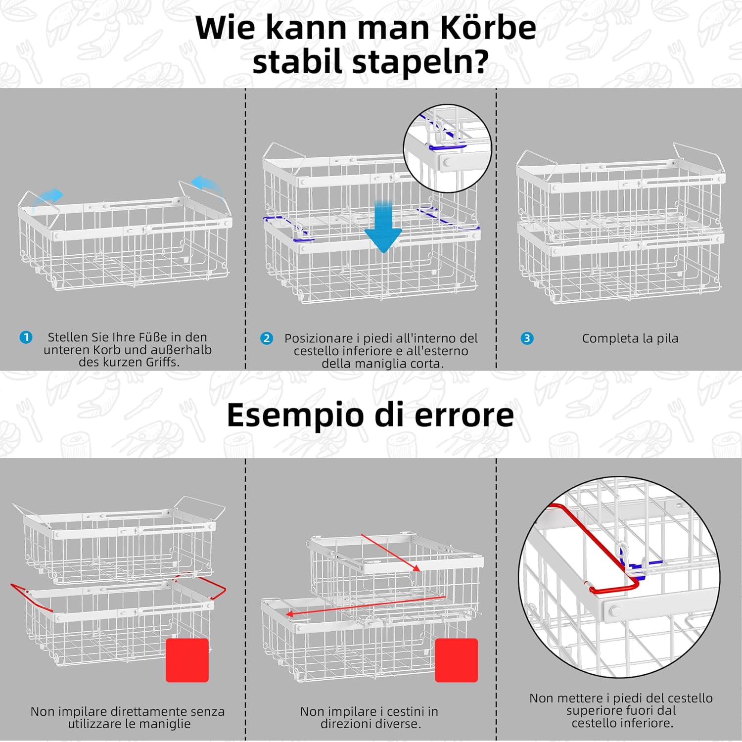 Organizer per Congelatore 6 Pezzi, Lunghezza Regolabile - immagine 7