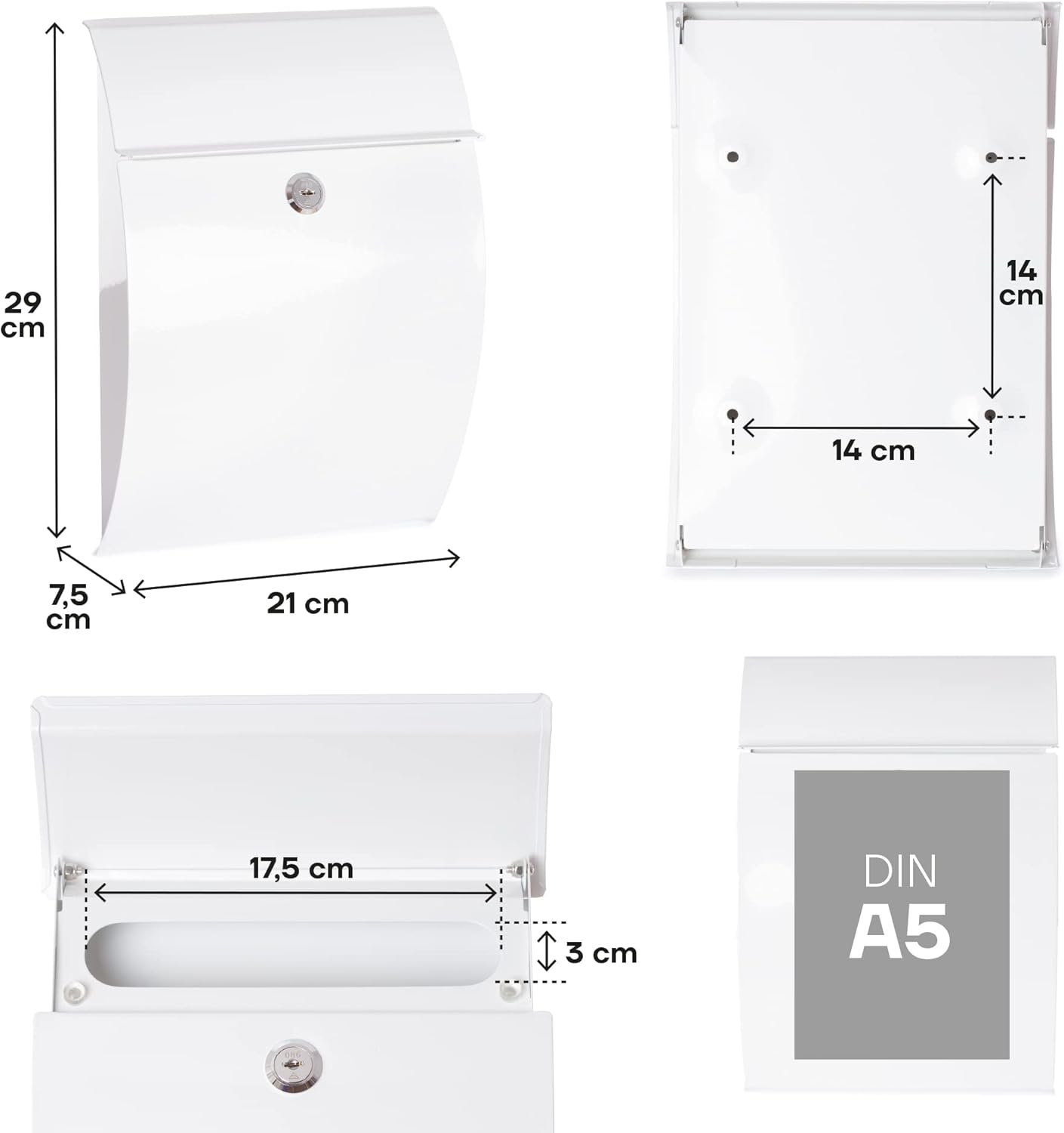 Arregui Galan E5961 Cassetta Postale Esterno S Bianco - immagine 3