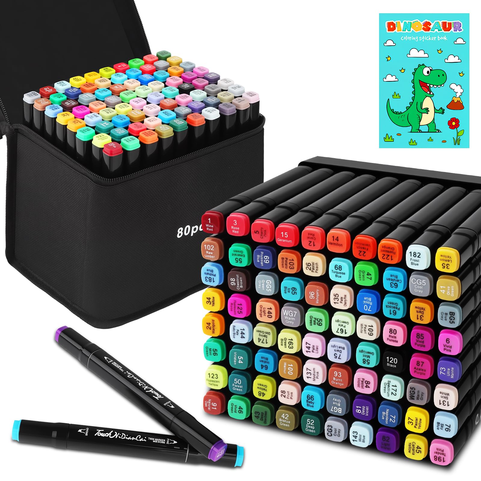 Ushop Marcatore 80 Colori a Doppia Punta