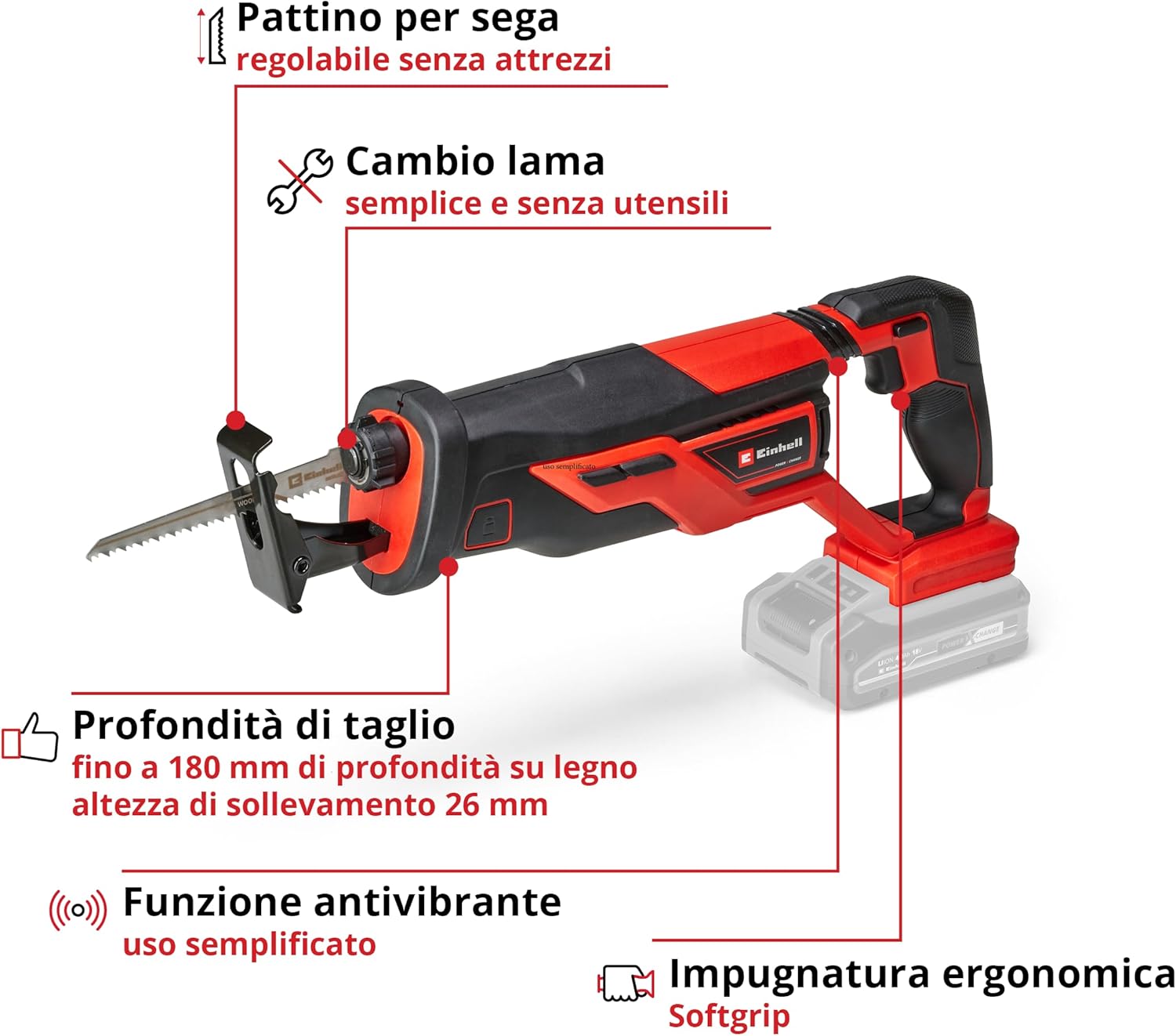 Einhell Sega universale a batteria TE-AP 18/26 Li-Solo - immagine 3