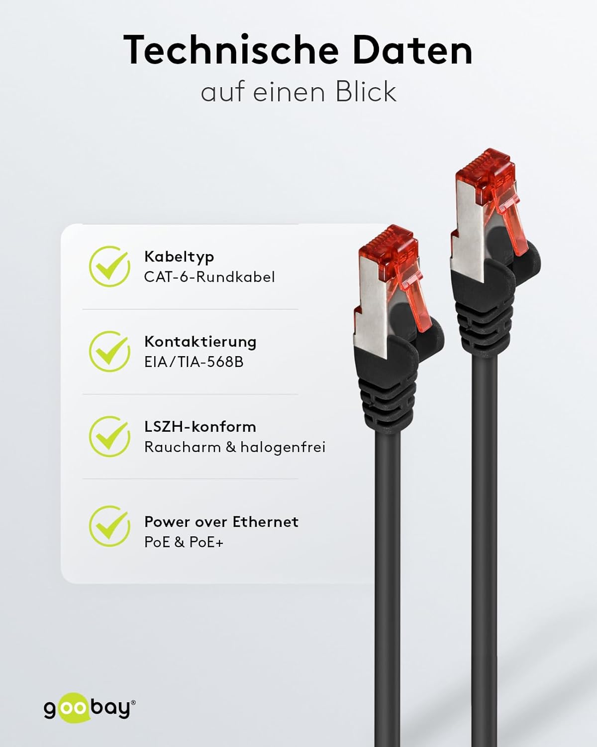 Goobay 65981 - Cavo Rete CAT6 S/FTP/CU Ethernet, Nero - immagine 6