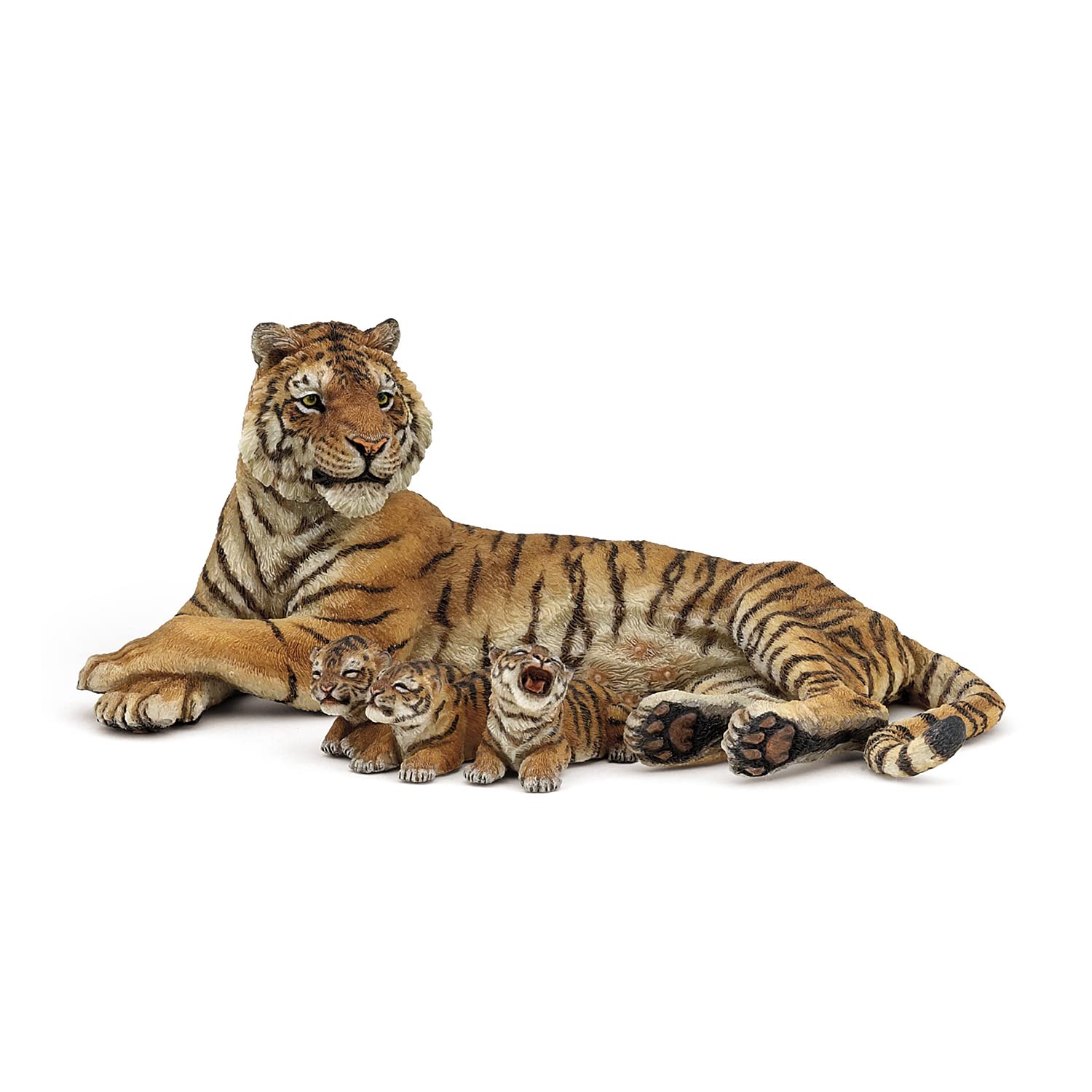 Papo - Statuetta Tigre Femmina con Cuccioli Realistica - 3 Anni + - Collezione La Vita Selvaggia - Gioco Educativo Famiglia Animale - Idea Regalo Giocattolo Bambina Bambino - 18 Cm
