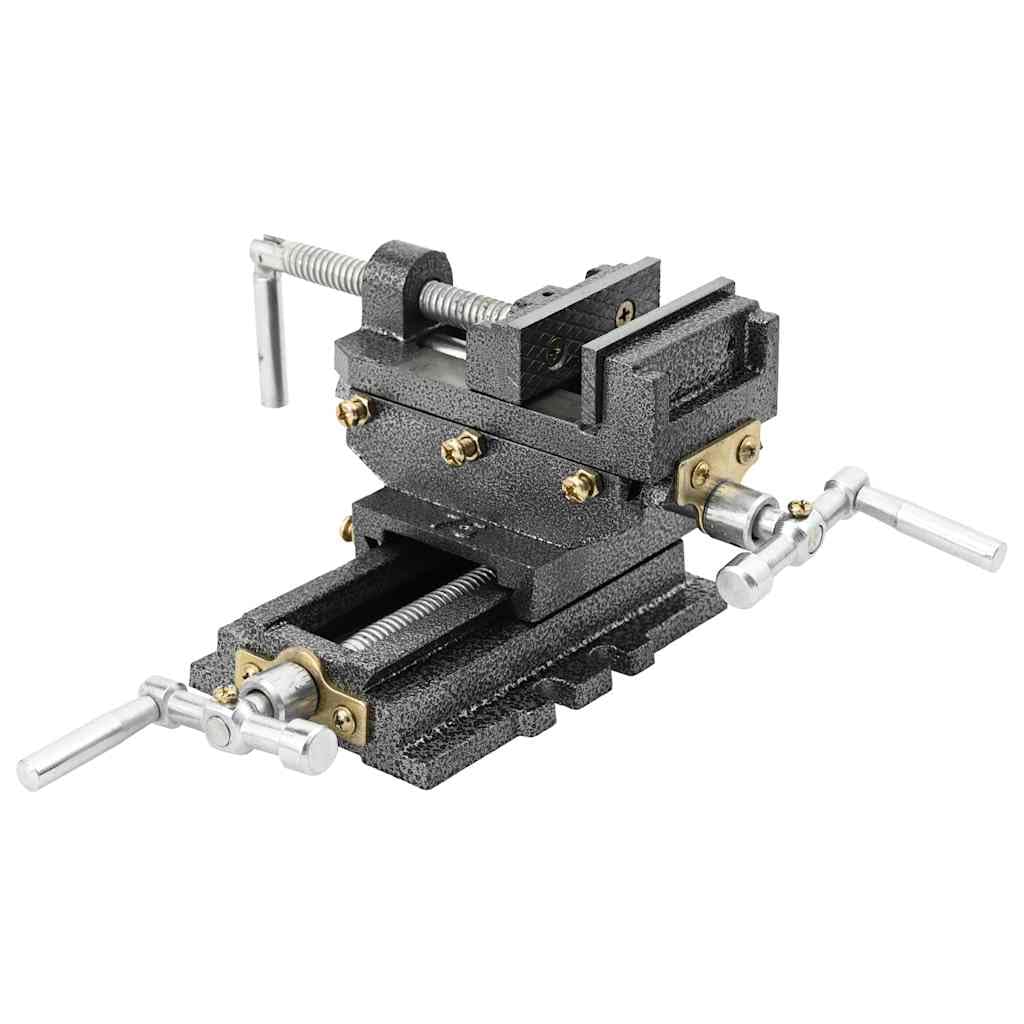 vidaXL Morsa Manuale con Slitta Trasversale per Trapano a Colonna 70mm