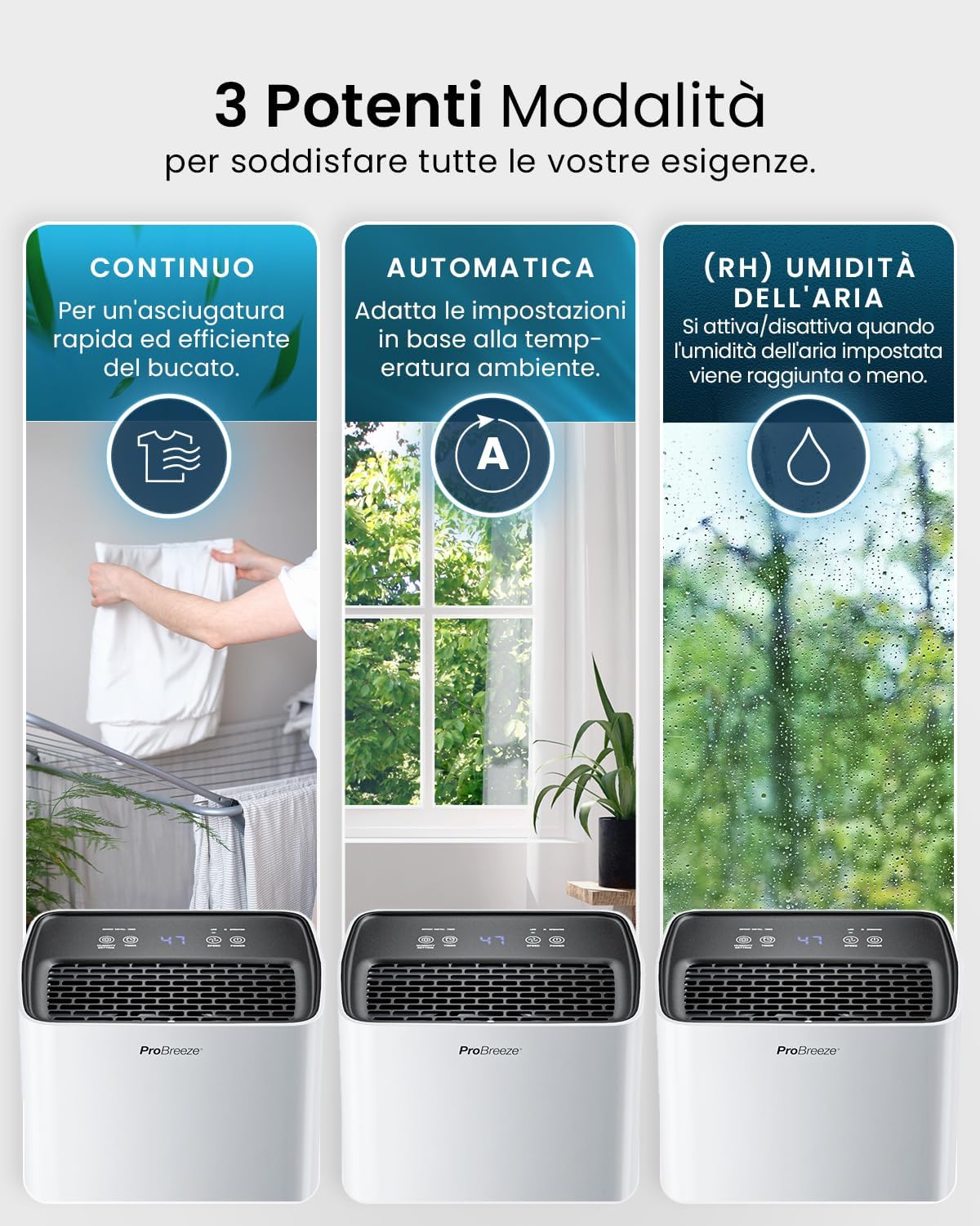 Pro Breeze Deumidificatore a Compressore 6L con Serbatoio 2L - immagine 4