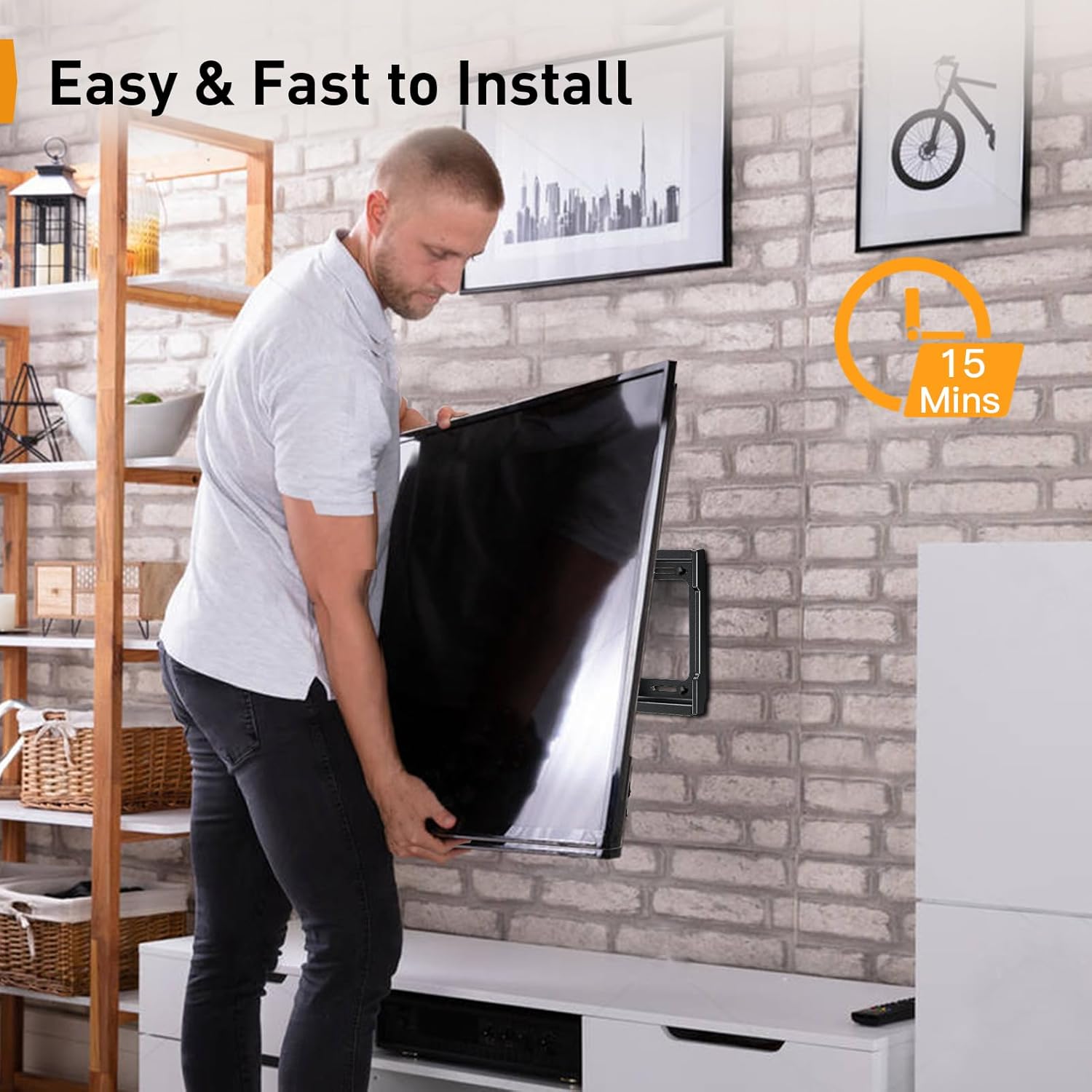 Perlegear Supporto TV Parete Inclinabile 26"-65" - immagine 5