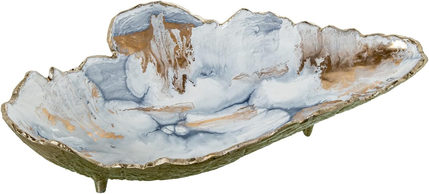 DRW Centrotavola Astratto in Alluminio Oro Perlato