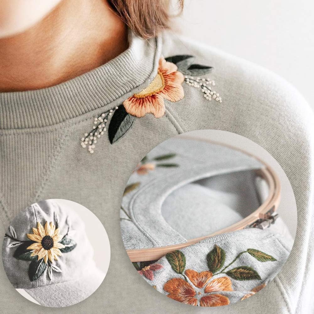 Lamxd Telaio da Ricamo in Bambù Rotondo (4 PCS) - immagine 2