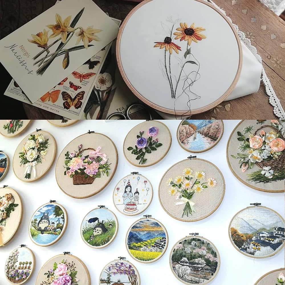 Lamxd Telaio da Ricamo in Bambù Rotondo (4 PCS) - immagine 5