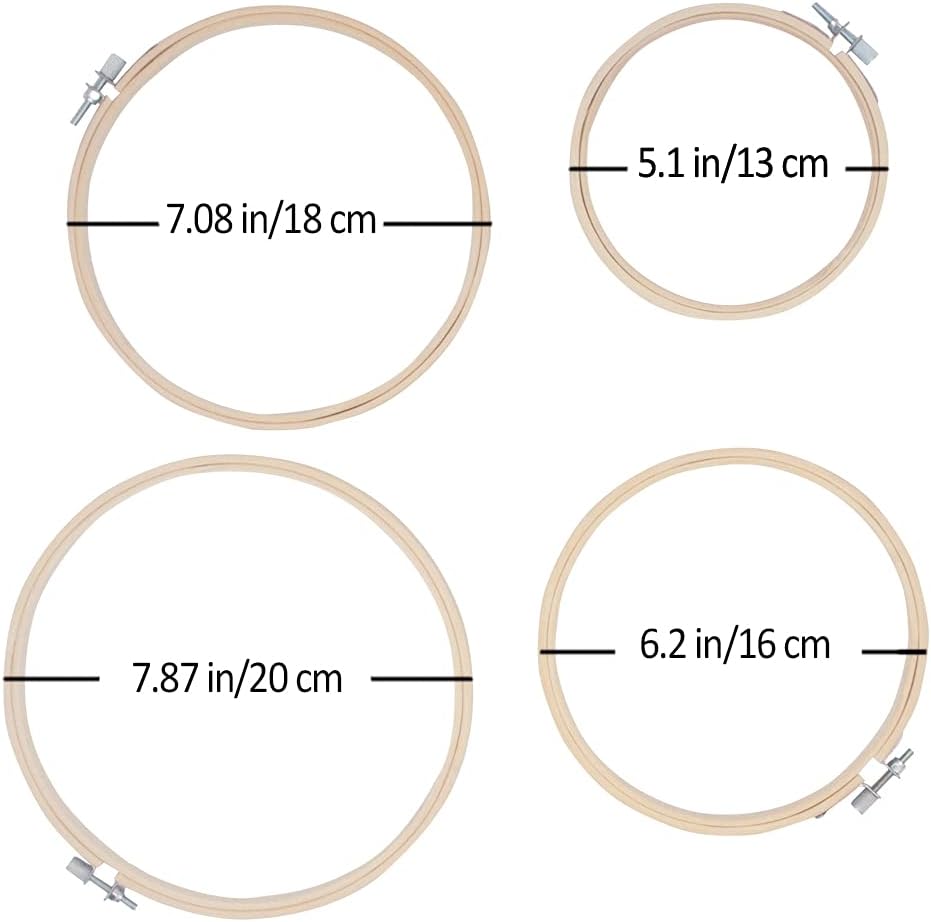Lamxd Telaio da Ricamo in Bambù Rotondo (4 PCS) - immagine 7