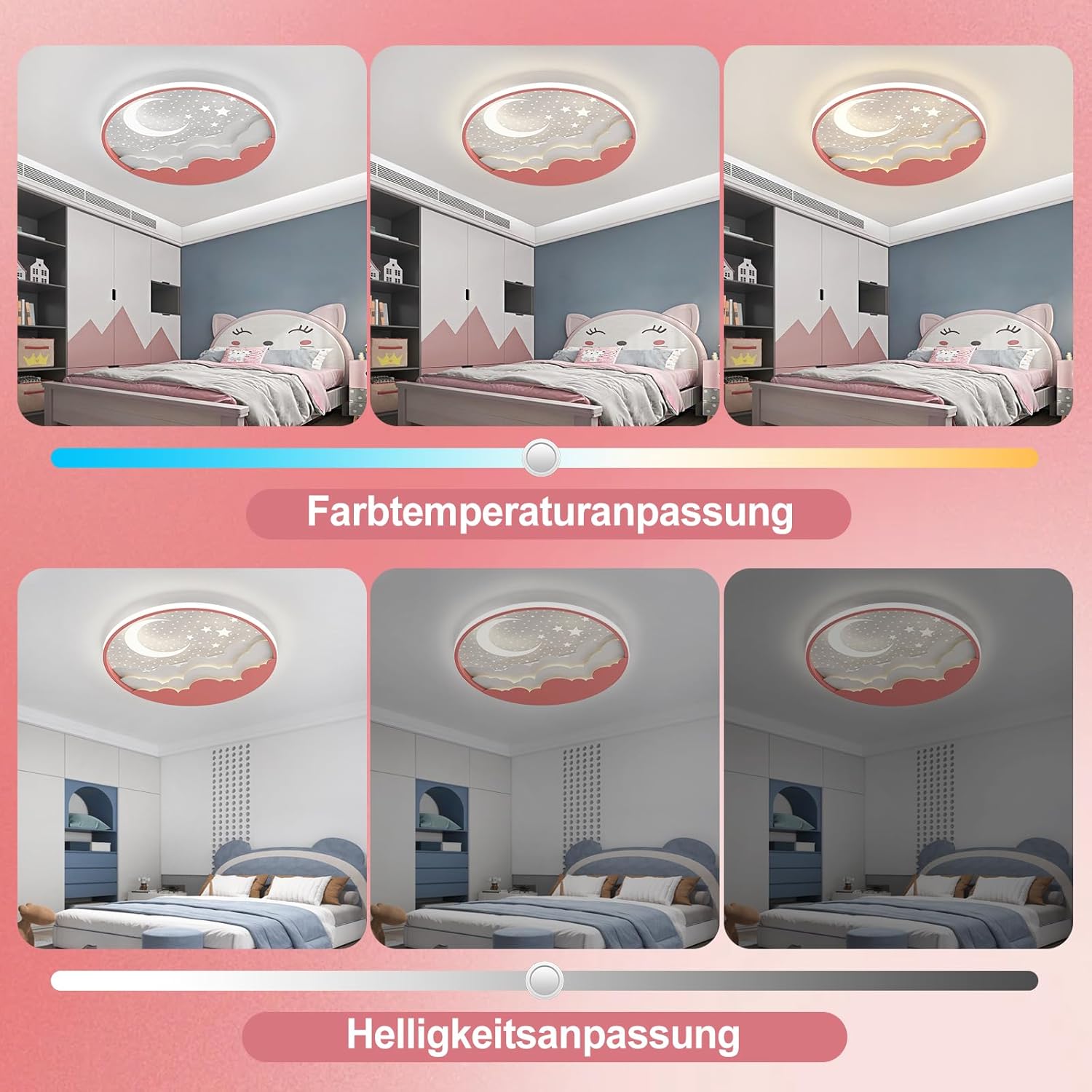 Yzbeimdai Plafoniera LED Bambini Stella Luna 50cm - immagine 3