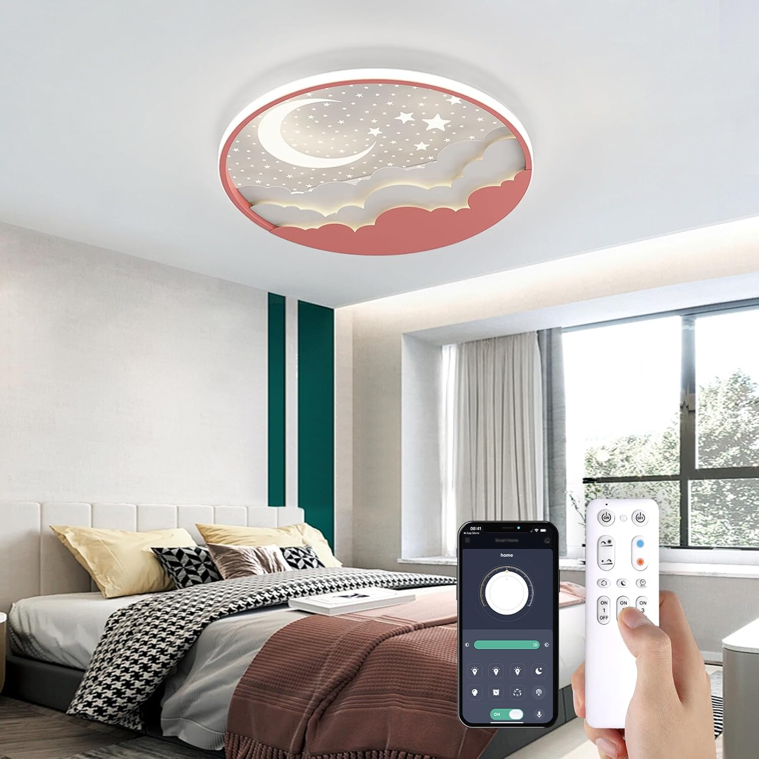 Yzbeimdai Plafoniera LED Bambini Stella Luna 50cm - immagine 6