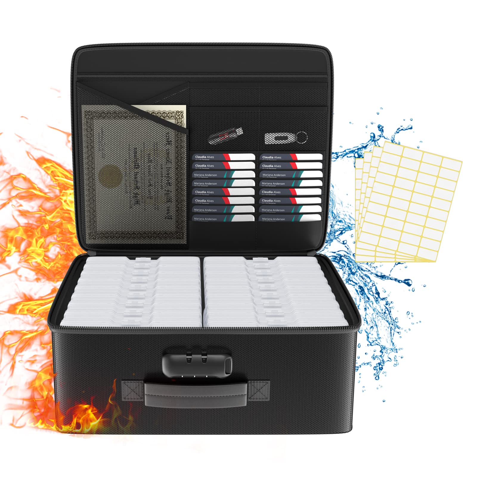 Scatola Portaoggetti Foto Ignifuga con 18 Custodie