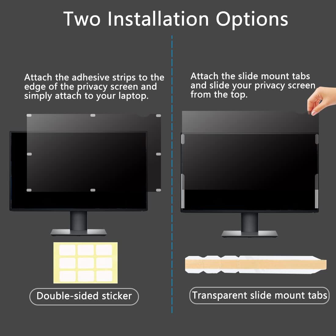 Lonkenn Filtro Privacy Premium 24 Pollici Widescreen 16:9 - immagine 7