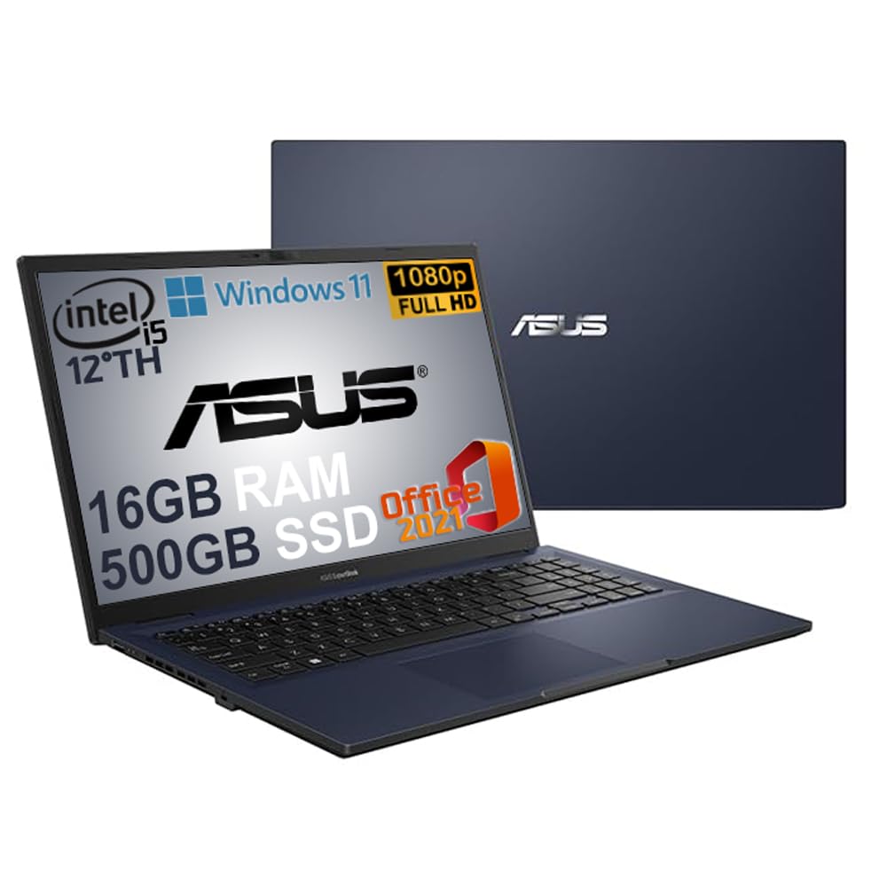ASUS Notebook, pc portatile, Cpu Intel i5 di 13Th 10 Core, Ram 16 Gb, SSD M.2 Nvme da 512 Gb, 15,6 FHD, wi-fi, 4 Usb, Bt, Intel Iris xE, Windows 11 Pro, Pronto All'uso