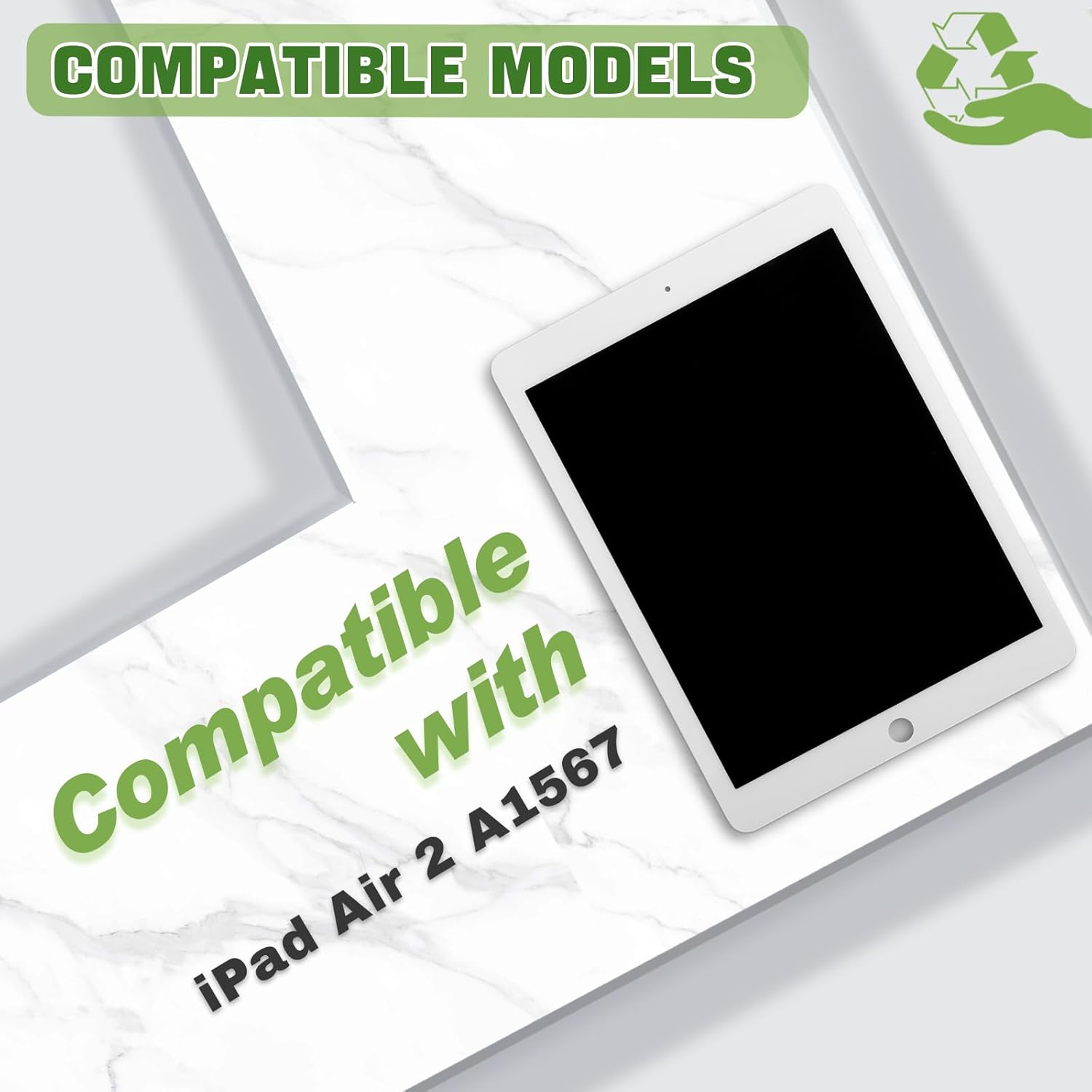 Display LCD di Ricambio per iPad Air 2 9.7", Bianco - immagine 2