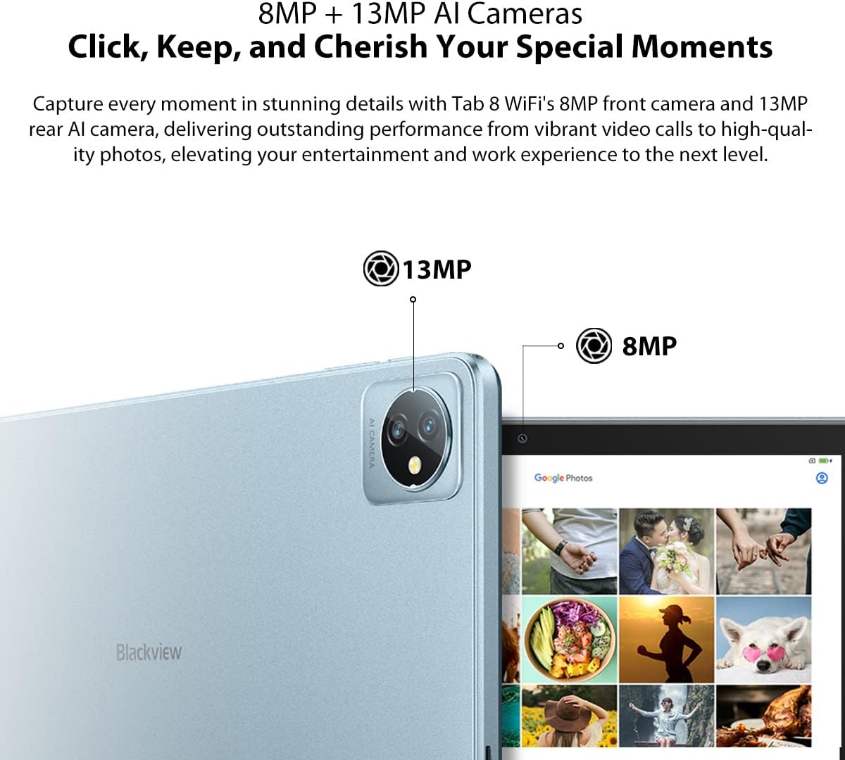 Blackview Tab 8 WIFI - Tablet Android 12 10,1" HD+, Grigio - immagine 7